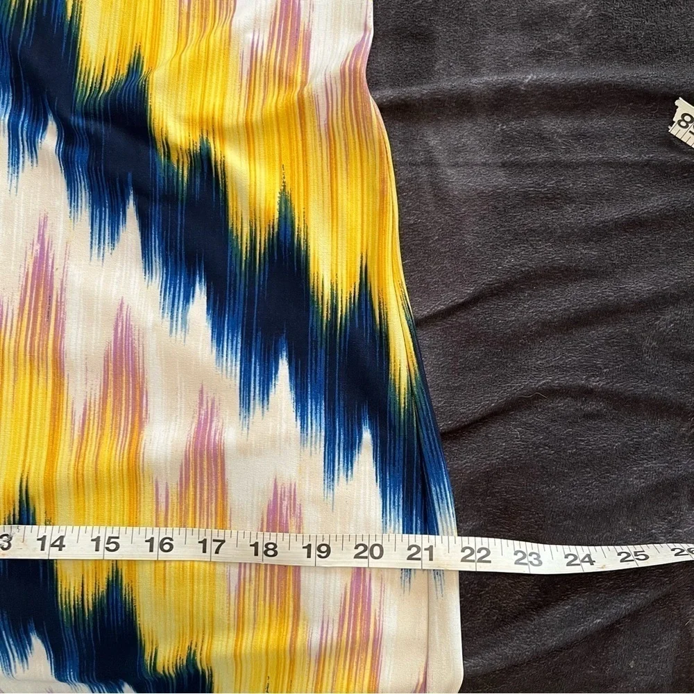 Signature Camryn Dress 3/4 Sleeve Abstract Navy Yellow knee length‎ 12
